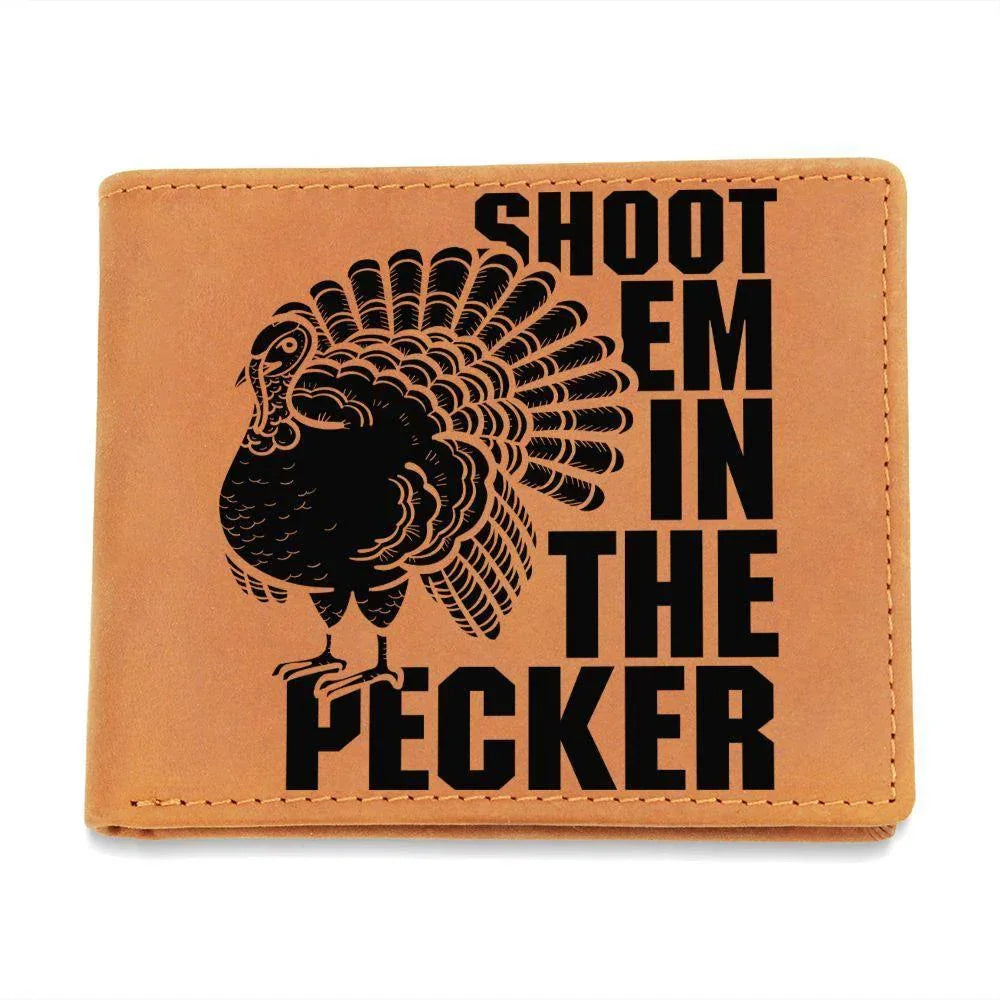 Gift for Turkey Hunter Leather Wallet