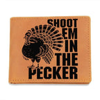Gift for Turkey Hunter Leather Wallet