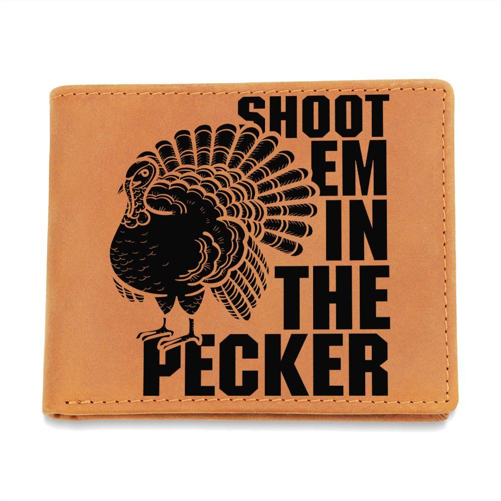 Gift for Turkey Hunter Leather Wallet - Mallard Moon Gift Shop