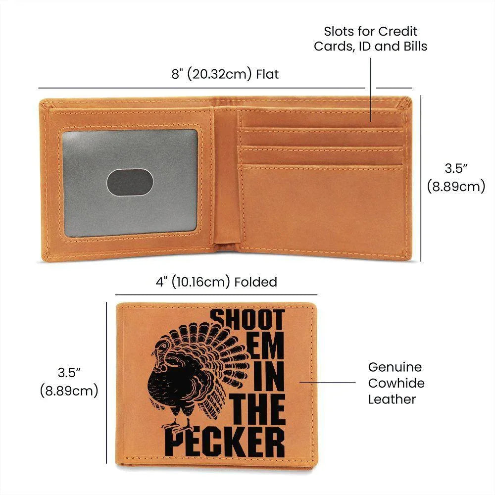 Gift for Turkey Hunter Leather Wallet