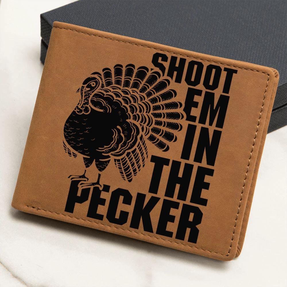 Gift for Turkey Hunter Leather Wallet