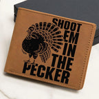 Gift for Turkey Hunter Leather Wallet