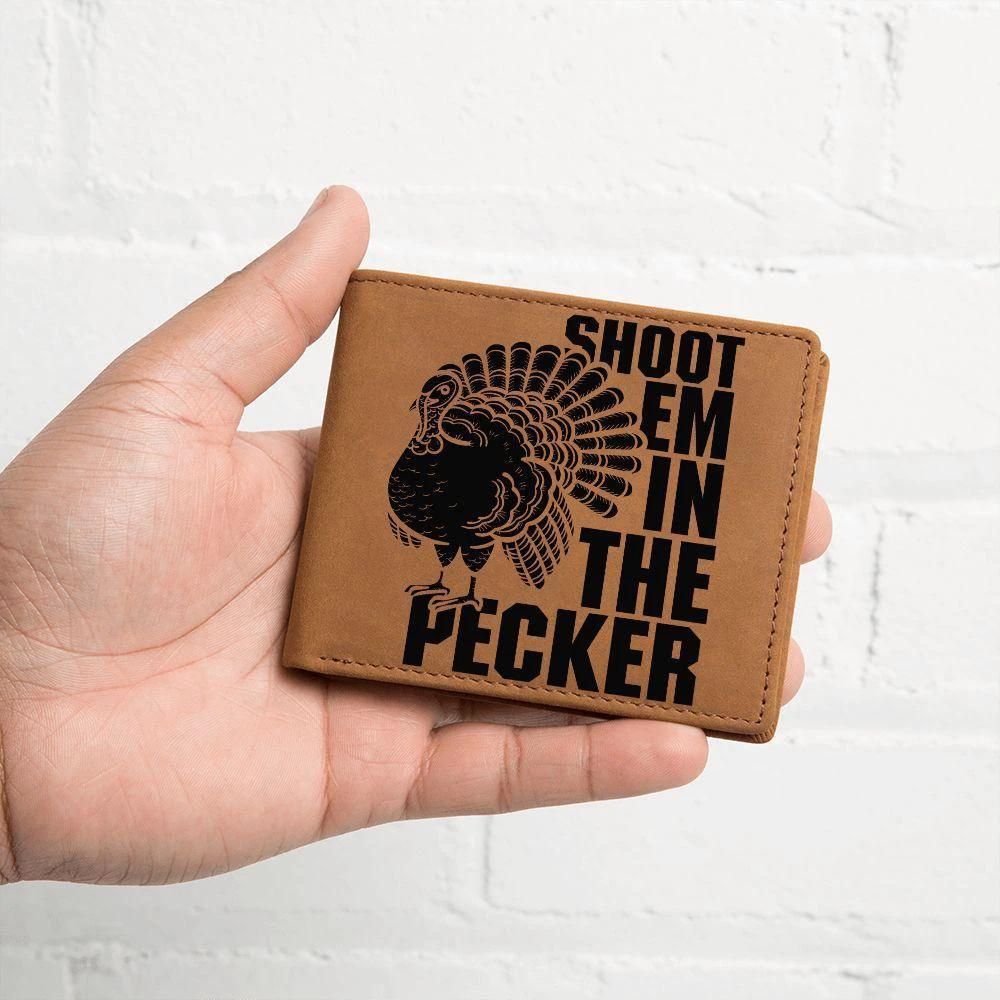 Gift for Turkey Hunter Leather Wallet