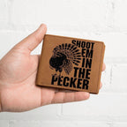 Gift for Turkey Hunter Leather Wallet