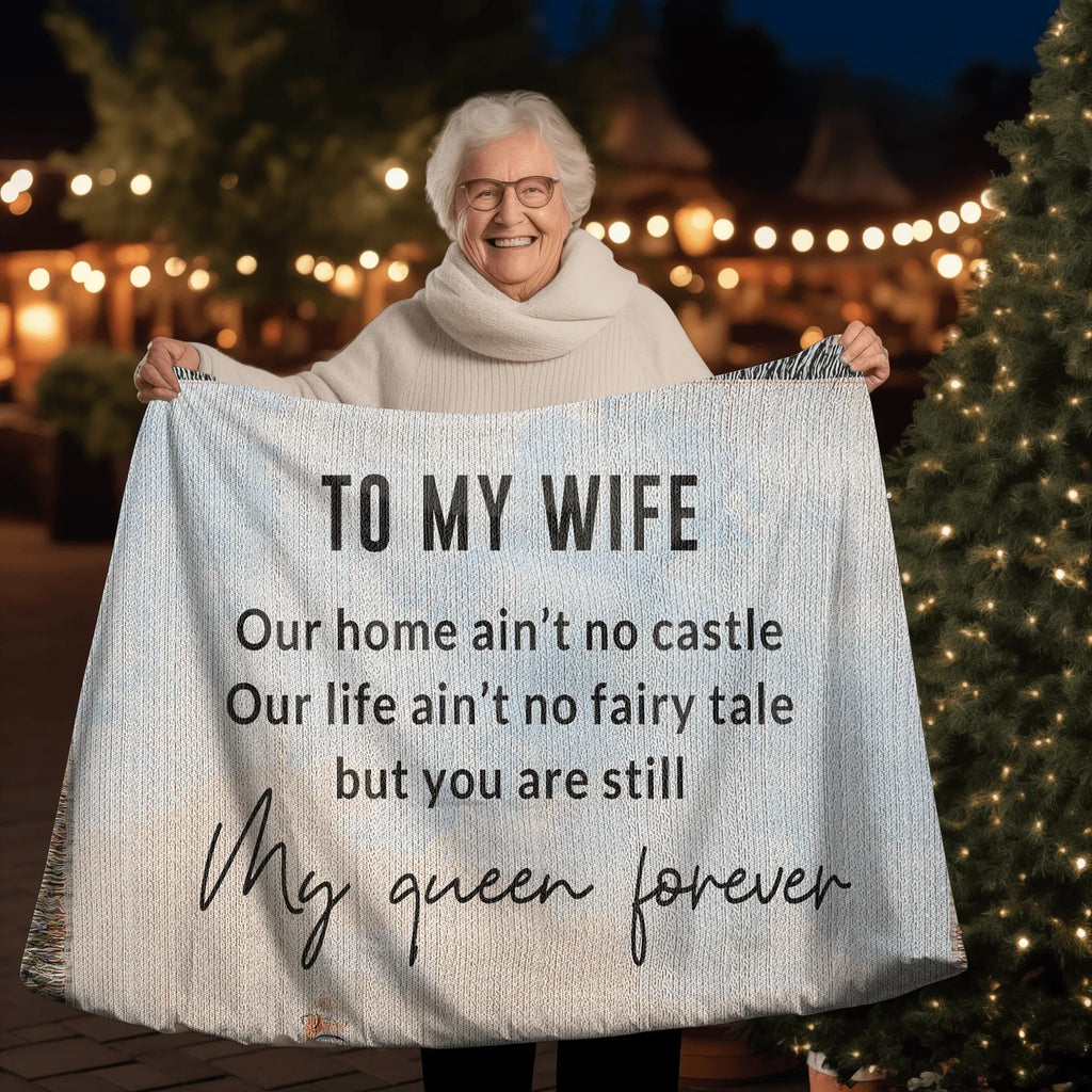 Gift for Wife from Grumpy Old Husband Heirloom Woven Blanket