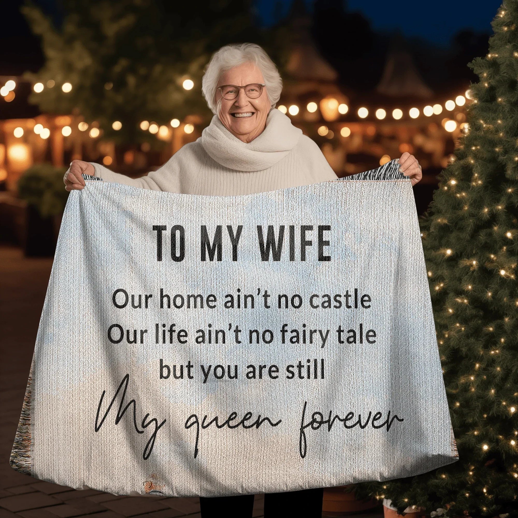 Gift for Wife from Grumpy Old Husband Heirloom Woven Blanket