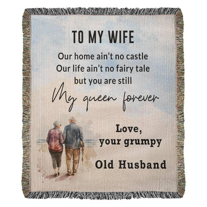 Gift for Wife from Grumpy Old Husband Heirloom Woven Blanket - Mallard Moon Gift Shop