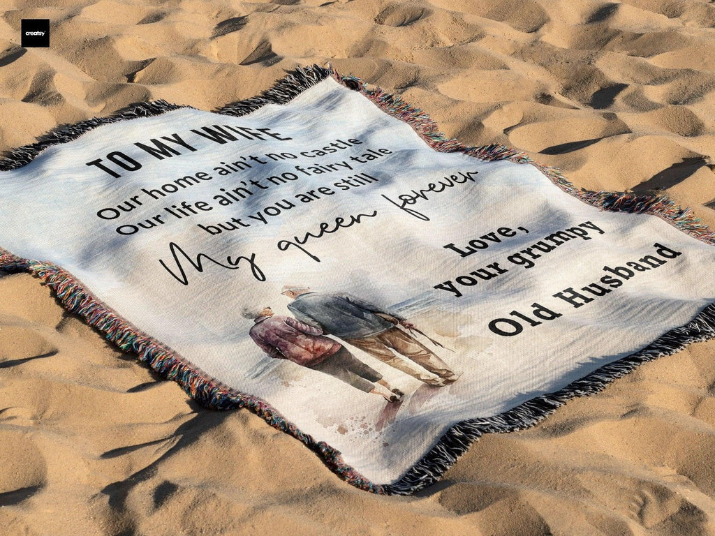 Gift for Wife from Grumpy Old Husband Heirloom Woven Blanket