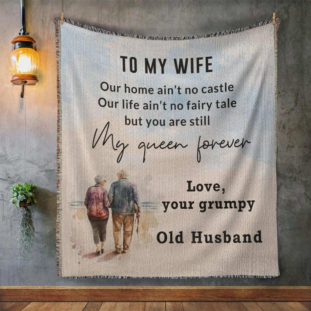 Gift for Wife from Grumpy Old Husband Heirloom Woven Blanket