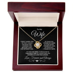 Gift for Wife - I Can't Live without You - Love Knot Pendant Necklace with Message and Gift Box