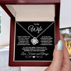 Gift for Wife - I Can't Live without You - Love Knot Pendant Necklace with Message and Gift Box