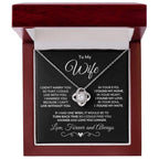 Gift for Wife - I Can't Live without You - Love Knot Pendant Necklace with Message and Gift Box