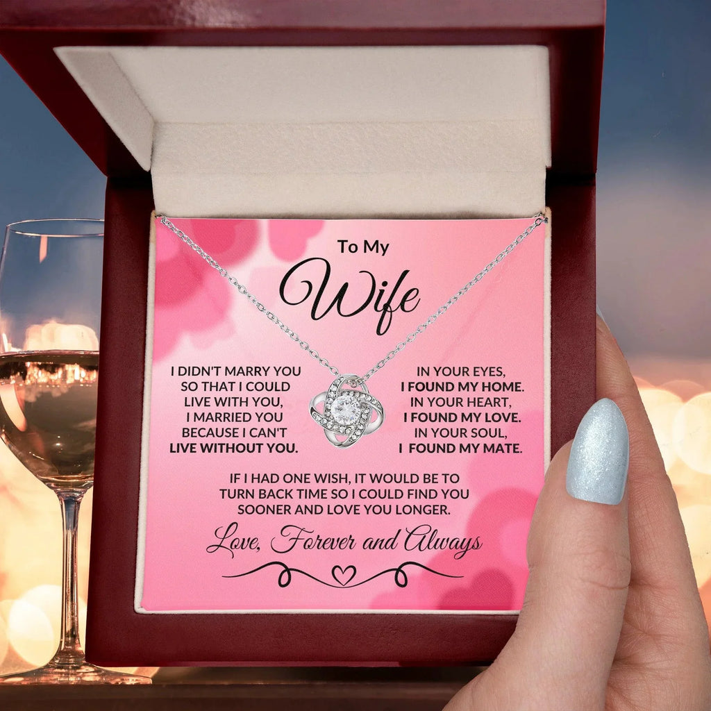 Gift for Wife I Found My Mate Valentine Love Knot Necklace