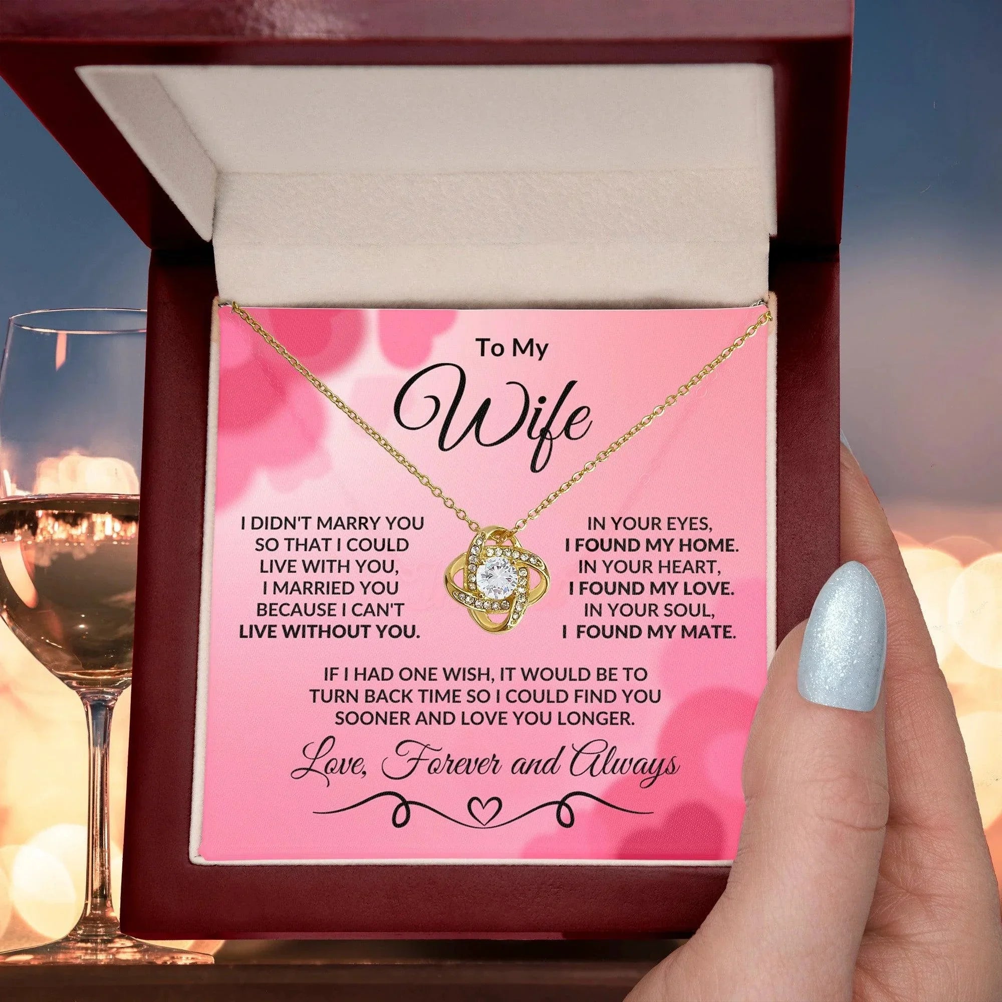 Gift for Wife I Found My Mate Valentine Love Knot Necklace