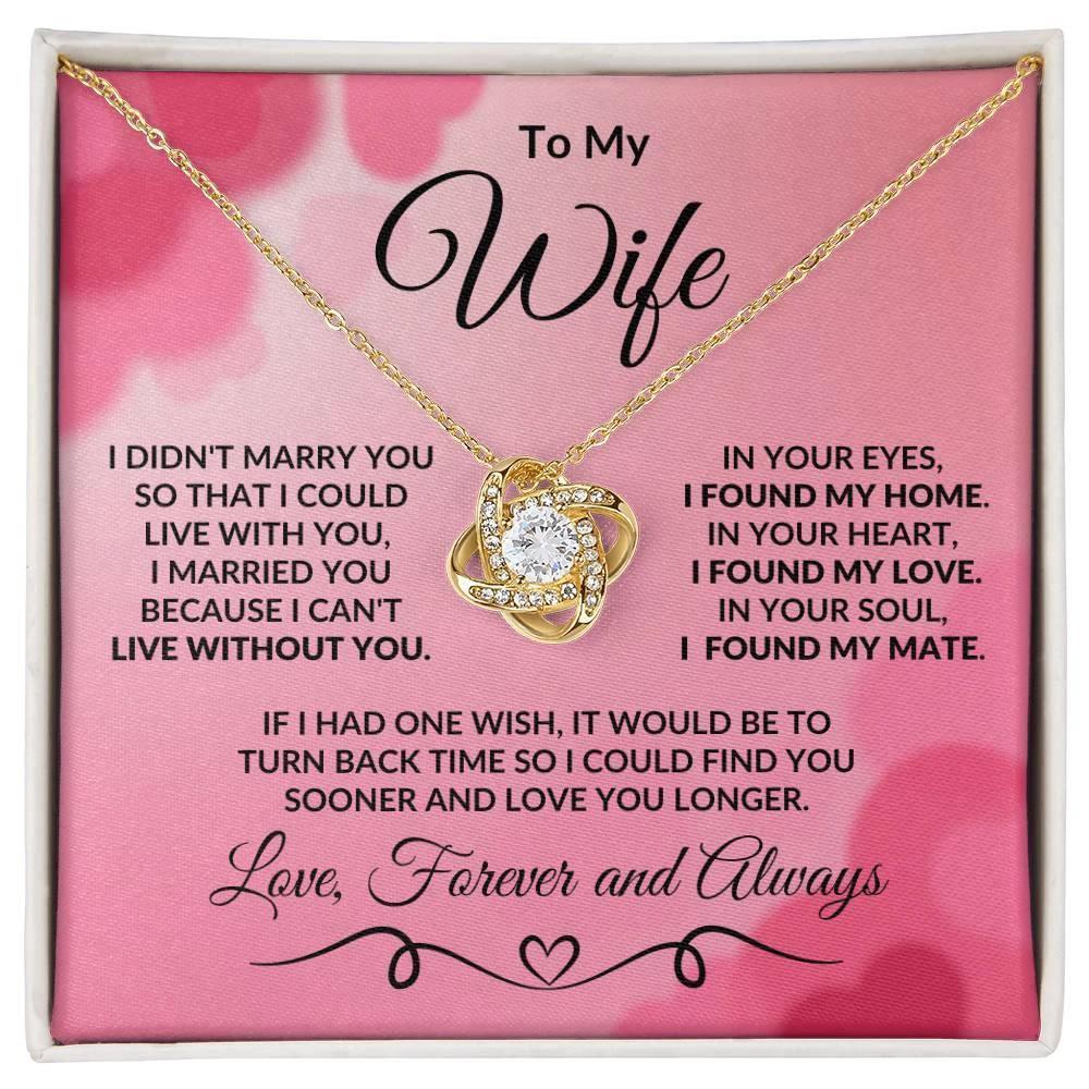 Gift for Wife I Found My Mate Valentine Love Knot Necklace