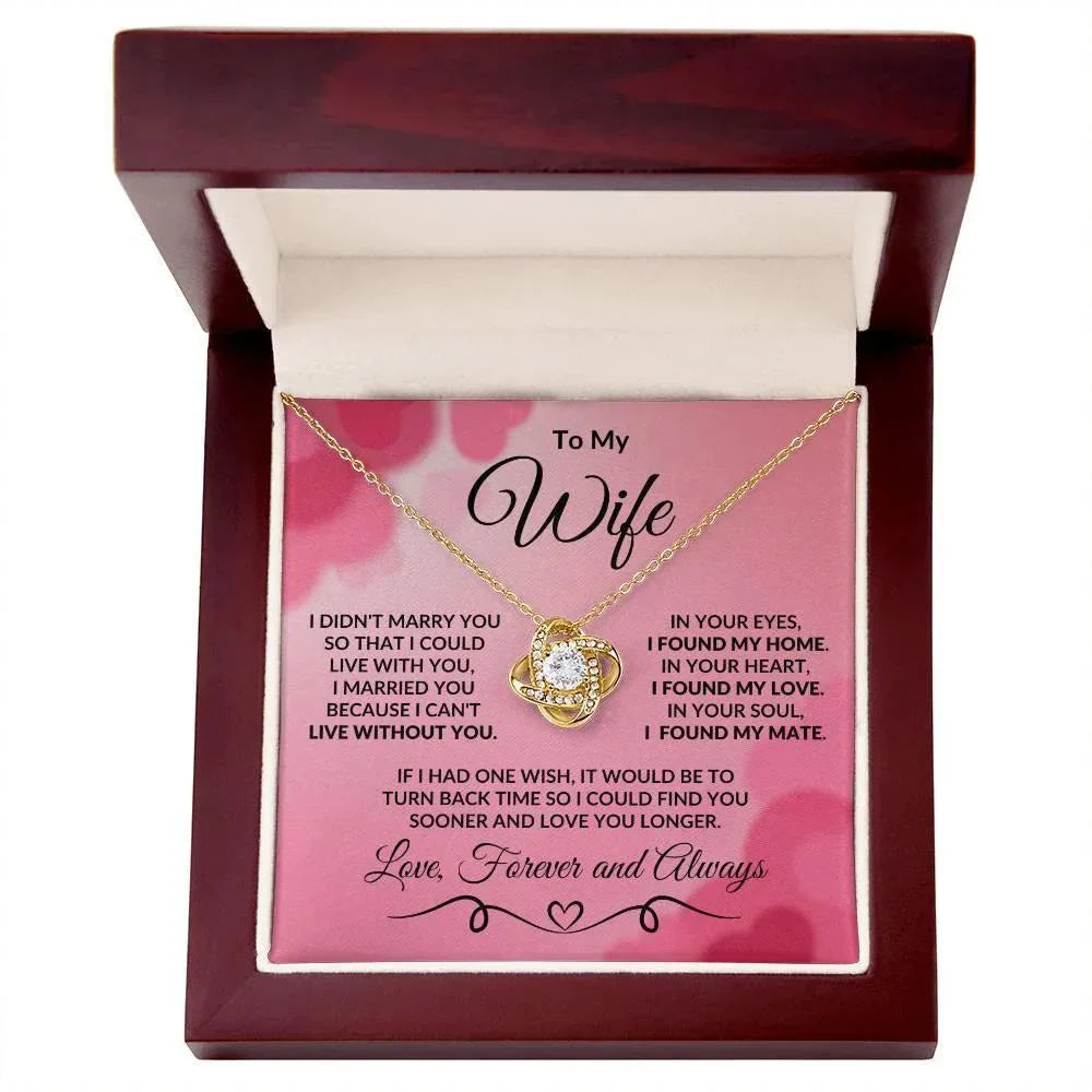 Gift for Wife I Found My Mate Valentine Love Knot Necklace