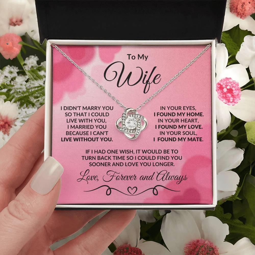 Gift for Wife I Found My Mate Valentine Love Knot Necklace