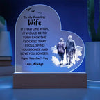 Gift for Wife Love You Longer Anniversary Birthday Valentine's Day Acrylic Heart Plaque
