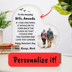 Gift for Wife Love You Longer Anniversary Birthday Valentine's Day Acrylic Heart Plaque