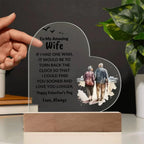 Gift for Wife Love You Longer Anniversary Birthday Valentine's Day Acrylic Heart Plaque