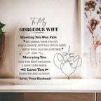 Heart-Shaped Acrylic Plaque for Wife - "Meeting You Was Fate" Romantic Gift for Valentine's Day, Anniversary, or Birthday