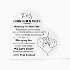Heart-Shaped Acrylic Plaque for Wife - "Meeting You Was Fate" Romantic Gift for Valentine's Day, Anniversary, or Birthday