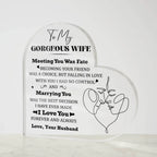 Heart-Shaped Acrylic Plaque for Wife - "Meeting You Was Fate" Romantic Gift for Valentine's Day, Anniversary, or Birthday