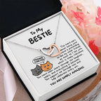 Gift for your Bestie, You are Amazing Interlocking Hearts Necklace