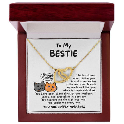 Gift for your Bestie, You are Amazing Interlocking Hearts Necklace - Mallard Moon Gift Shop