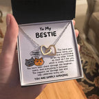 Gift for your Bestie, You are Amazing Interlocking Hearts Necklace