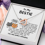 Gift for your Bestie, You are Amazing Interlocking Hearts Necklace