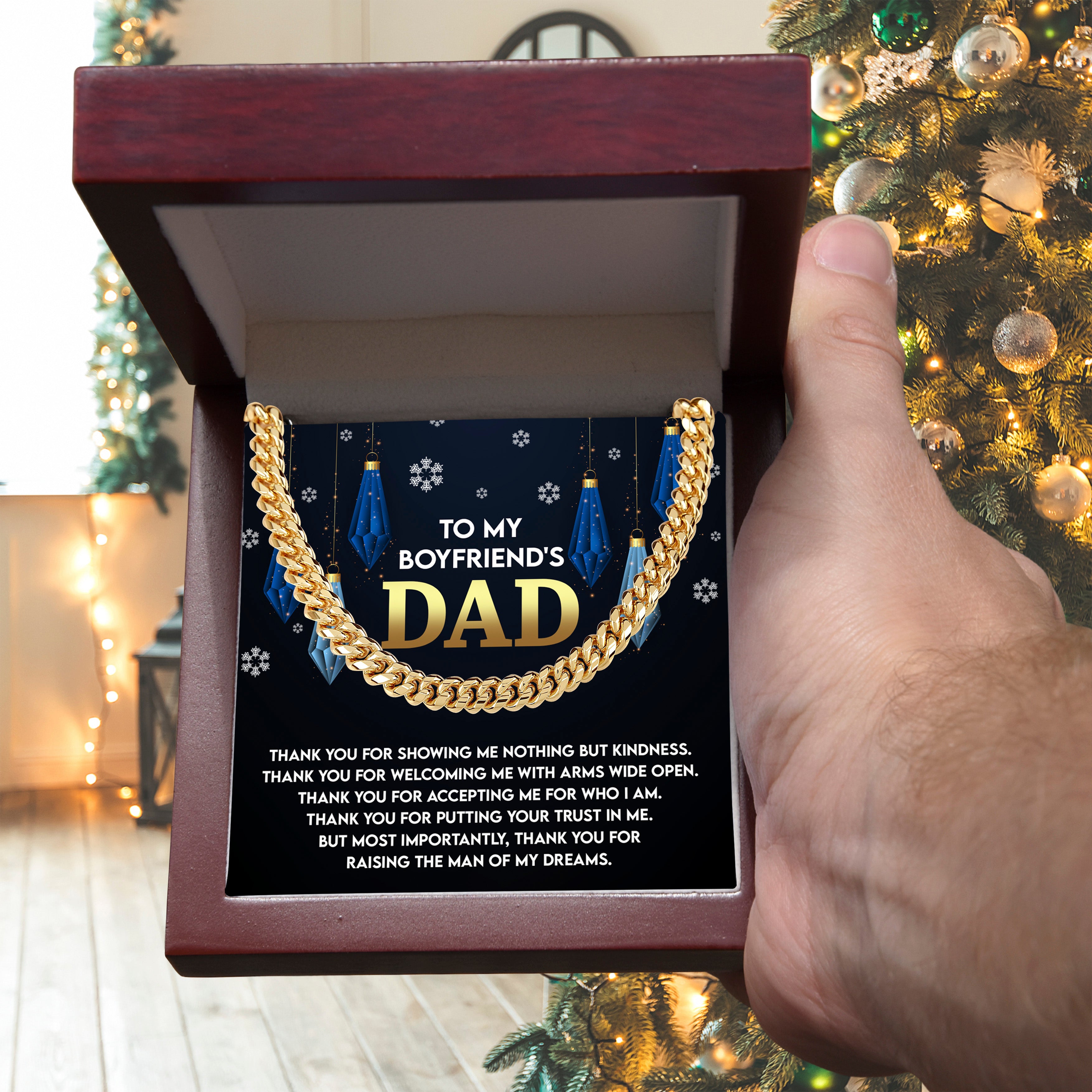 Gift for Boyfriend's Dad - Who I Am - Cuban Link Chain Necklace - Mallard Moon Gift Shop