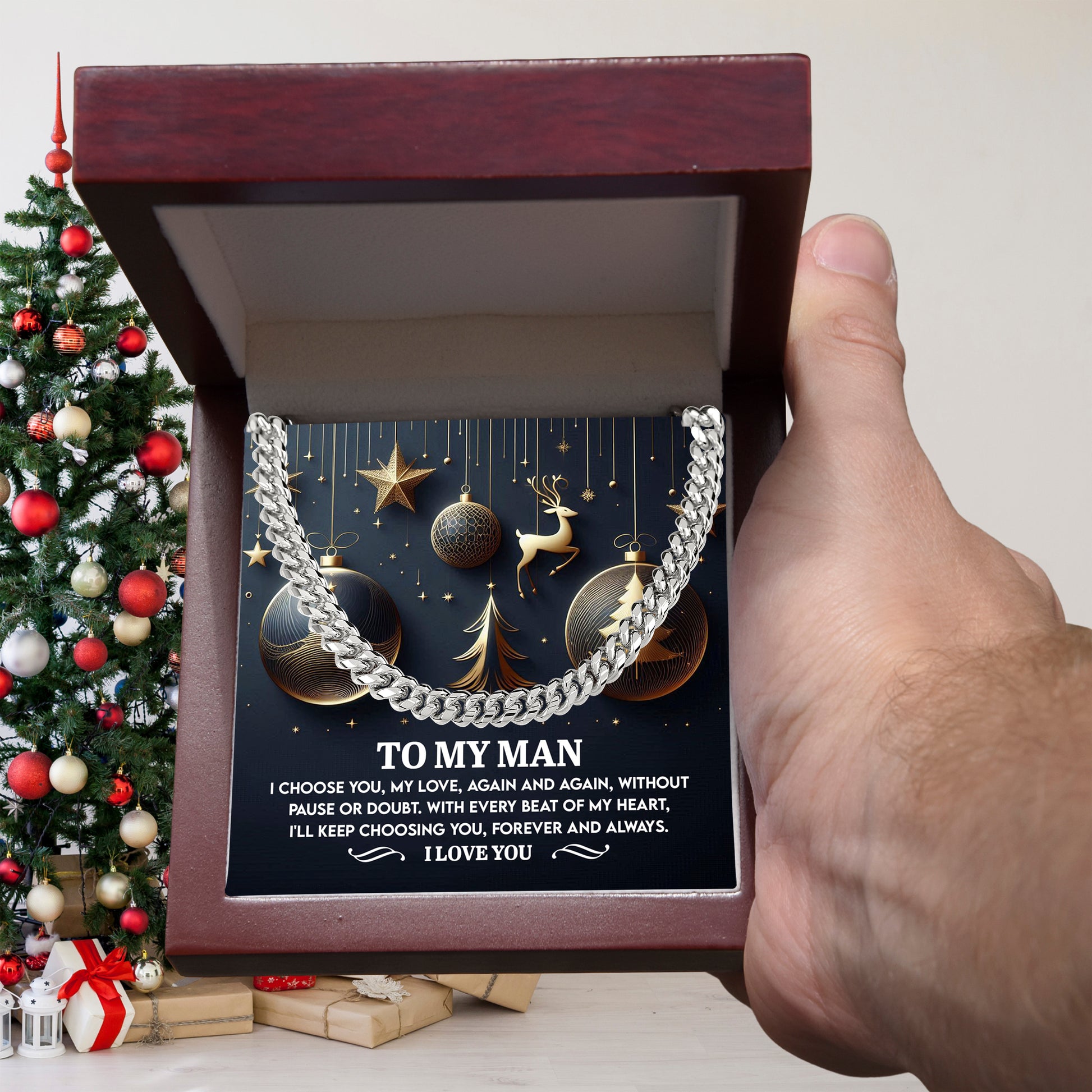Gift for My Man - Every Beat - Cuban Link Chain Necklace - Mallard Moon Gift Shop