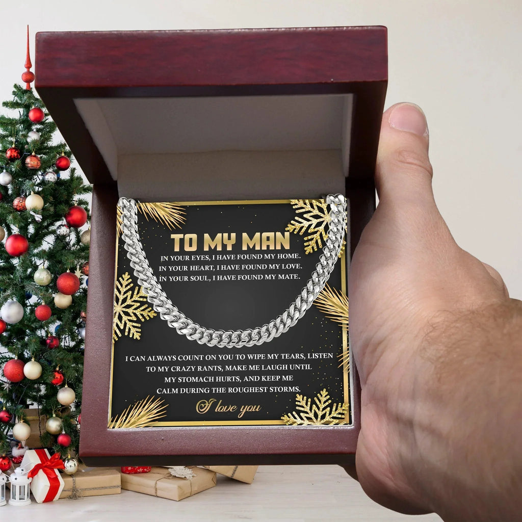Gift for My Man - Found My Home - Cuban Link Chain Necklace