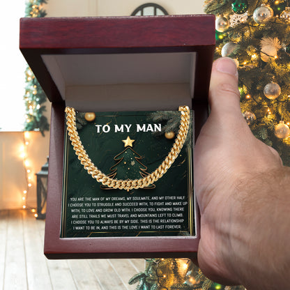 Gift for My Man - My Soulmate - Cuban Link Chain Necklace - Mallard Moon Gift Shop