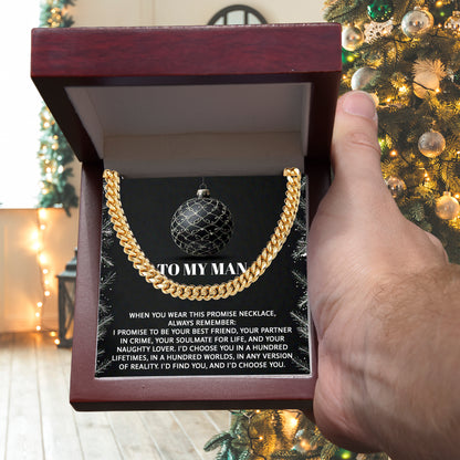 Gift for My Man - Naughty Lover - Cuban Link Chain Necklace - Mallard Moon Gift Shop