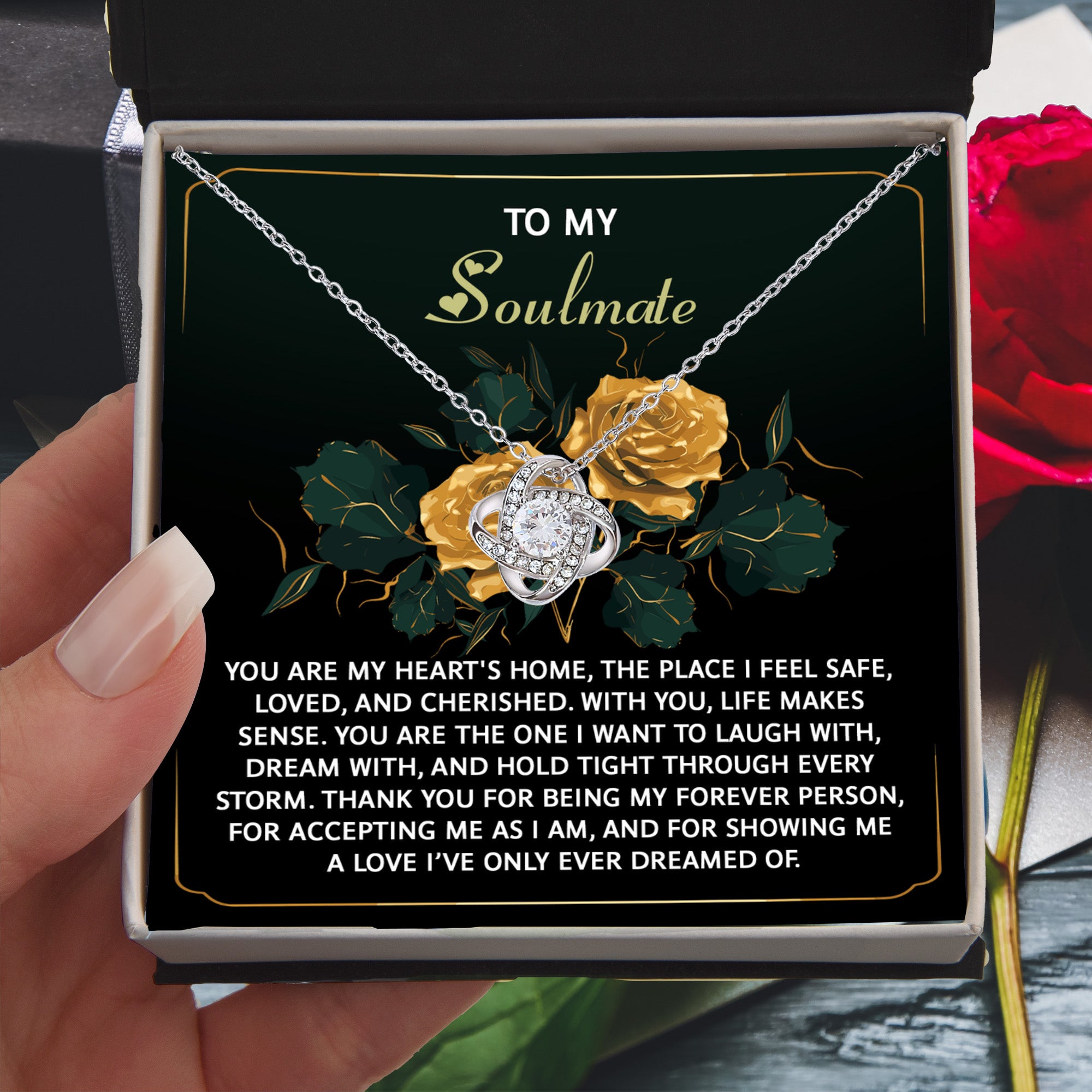 To My Soulmate - Love Knot Necklace – A Romantic Gift of Appreciation for Your Forever Person - Mallard Moon Gift Shop