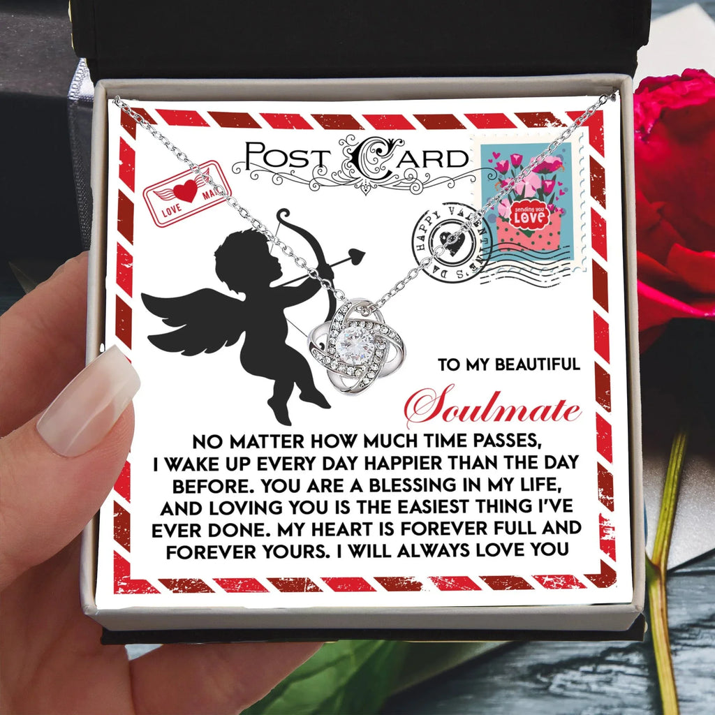 To My Beautiful Soulmate Love Knot Necklace – A Heartwarming Valentine’s Day Gift to Express Eternal Love