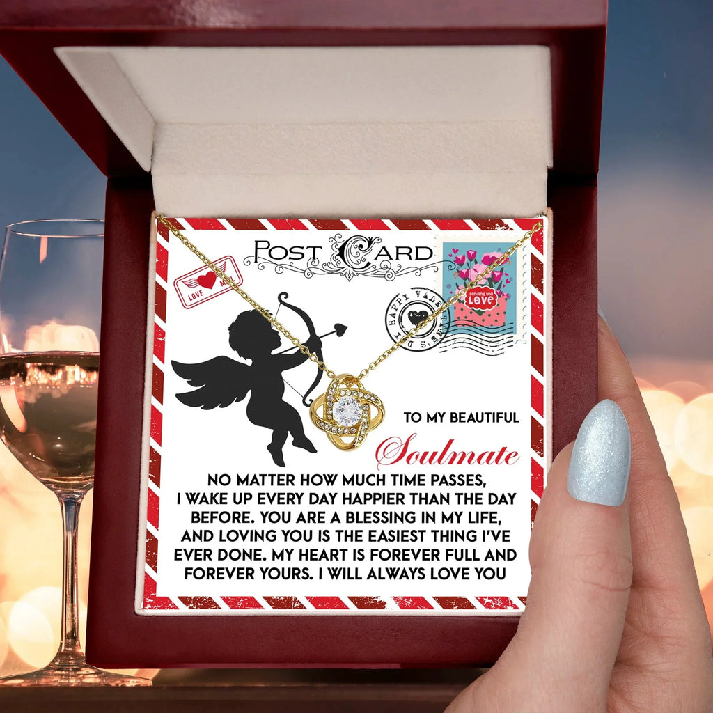 To My Beautiful Soulmate Love Knot Necklace – A Heartwarming Valentine’s Day Gift to Express Eternal Love