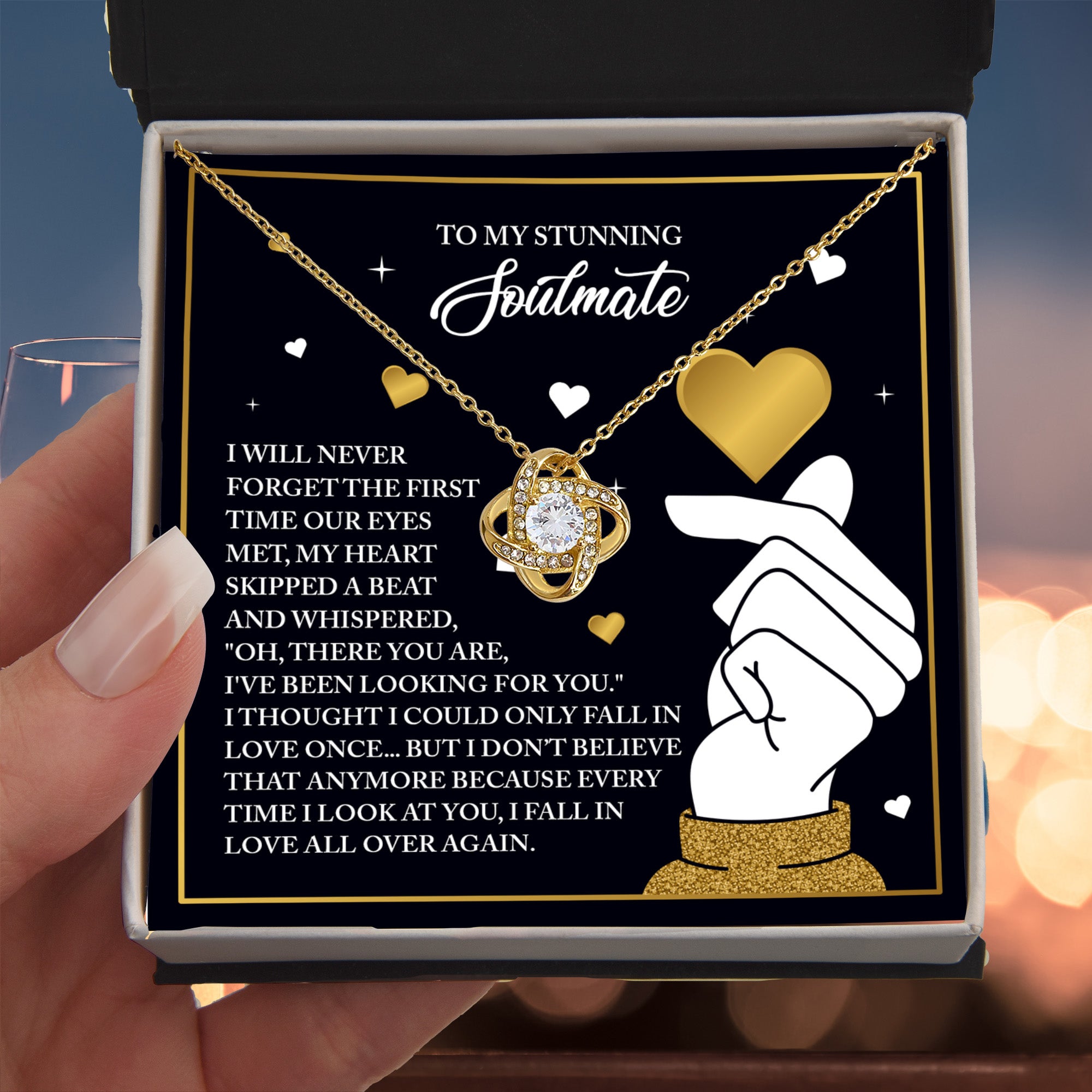 Gift for Soulmate - Look At You - Love Knot Pendant Necklace - A Romantic Valentine’s Day Gift That Celebrates Falling in Love Again and Again - Mallard Moon Gift Shop