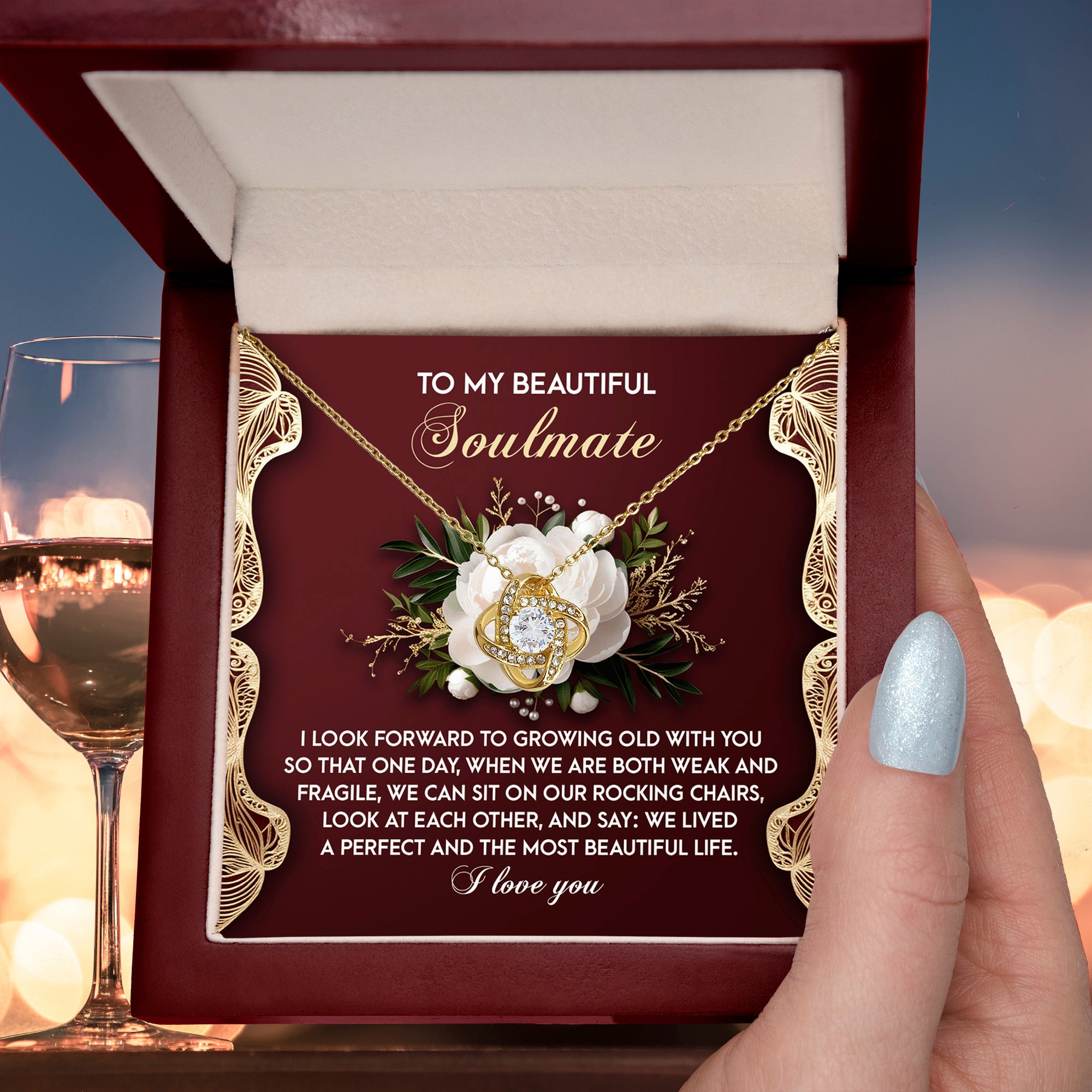 To My Beautiful Soulmate - Love Knot Necklace – A Romantic Gift Celebrating a Lifetime of Love - Mallard Moon Gift Shop