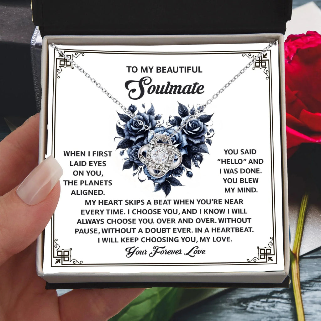 To My Beautiful Soulmate - Love Knot Necklace – A Romantic Gift to Celebrate Endless Love and Devotion