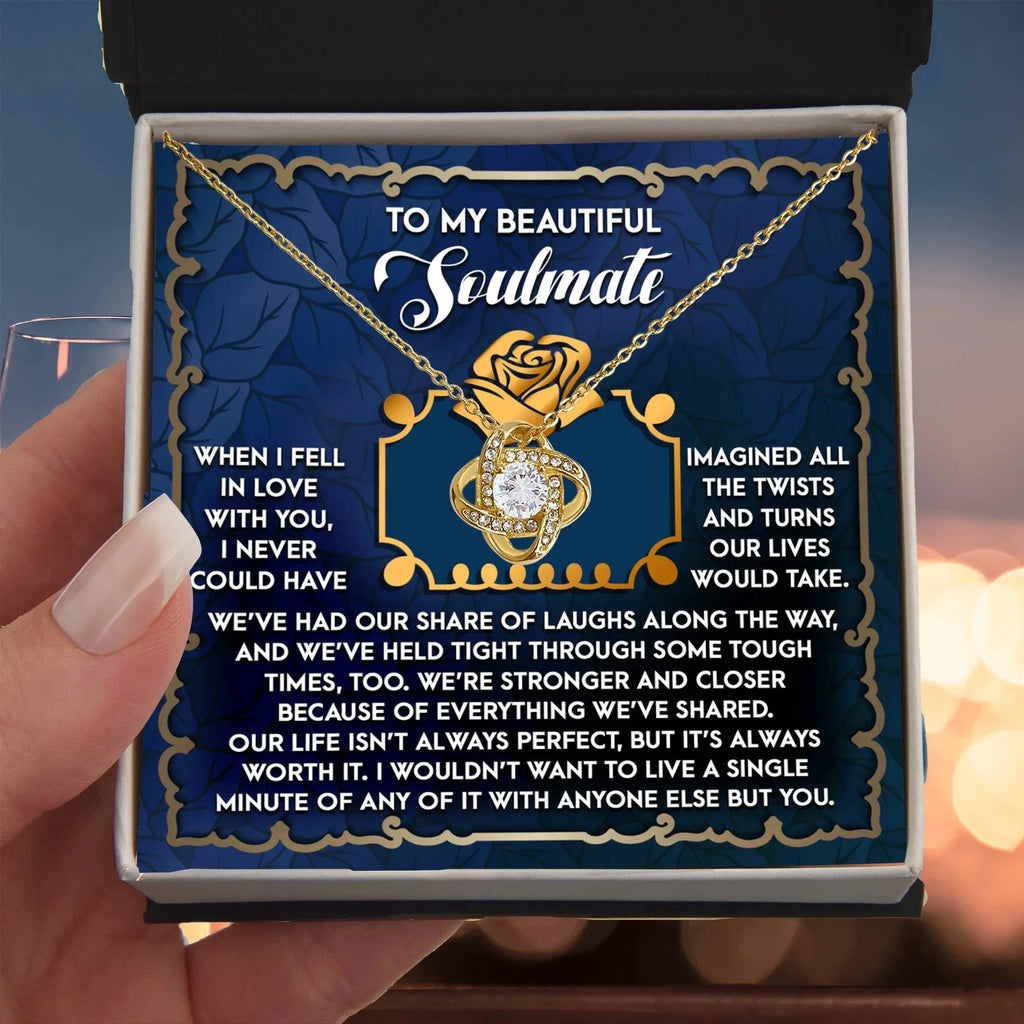 To My Beautiful Soulmate - Love Knot Necklace – A Heartfelt Gift Celebrating Life’s Journey Together