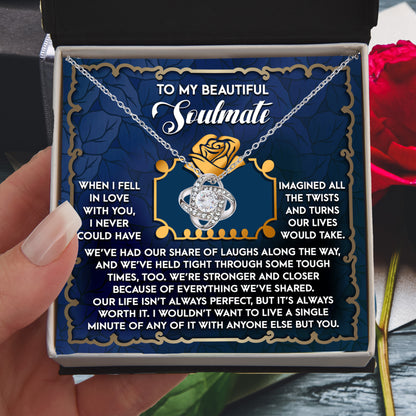 To My Beautiful Soulmate - Love Knot Necklace – A Heartfelt Gift Celebrating Life’s Journey Together