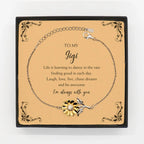Gigi Christmas Sunflower Bracelet - Life is Learning to Dance in the Rain Birthday, Christmas Holiday Gifts
