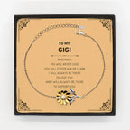 Gigi Gifts, To My Gigi Remember, you will never lose. You will either WIN or LEARN, Keepsake Sunflower Bracelet For Gigi Card, Birthday Christmas Gifts Ideas