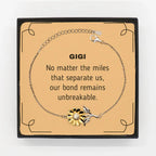 Gigi Long Distance Relationship Gifts, No matter the miles that separate us, Cute Love Sunflower Bracelet For Gigi, Birthday Christmas Unique Gifts For Gigi