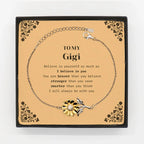 Gigi Sunflower Bracelet Gifts, To My Gigi You are braver than you believe, stronger than you seem, Inspirational Gifts For Gigi Card, Birthday, Christmas Gifts For Gigi Men Women