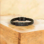 Girlfriend Braided Leather Engraved Bracelet - Always Follow your Dreams - Birthday, Christmas Holiday Jewelry Gift