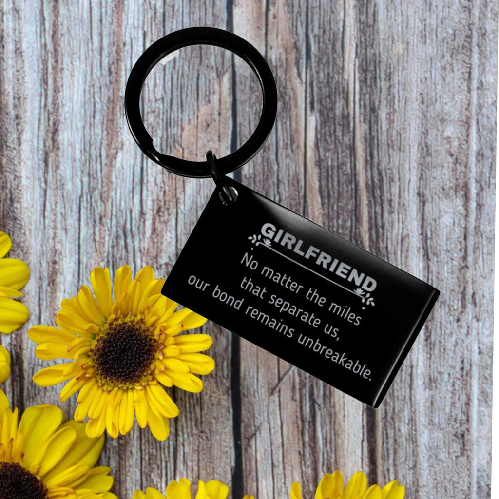 Girlfriend Long Distance Relationship Gifts, No matter the miles that separate us, Cute Love Keychain For Girlfriend, Birthday Christmas Unique Gifts For Girlfriend